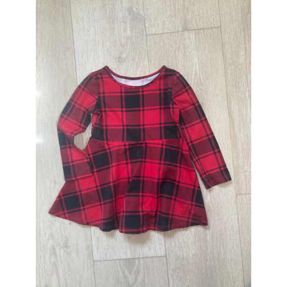 The Children’s Place Red Plaid Pullover Dress, Size 2T - Picture 1 of 4